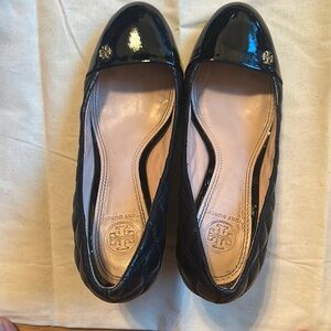 Tory Burch Black Classic Flats with Rounded Toe
